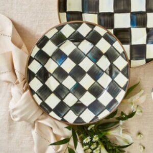 SET OF 4 MacKenzie-Childs Courtly Check Salad Dessert Plates